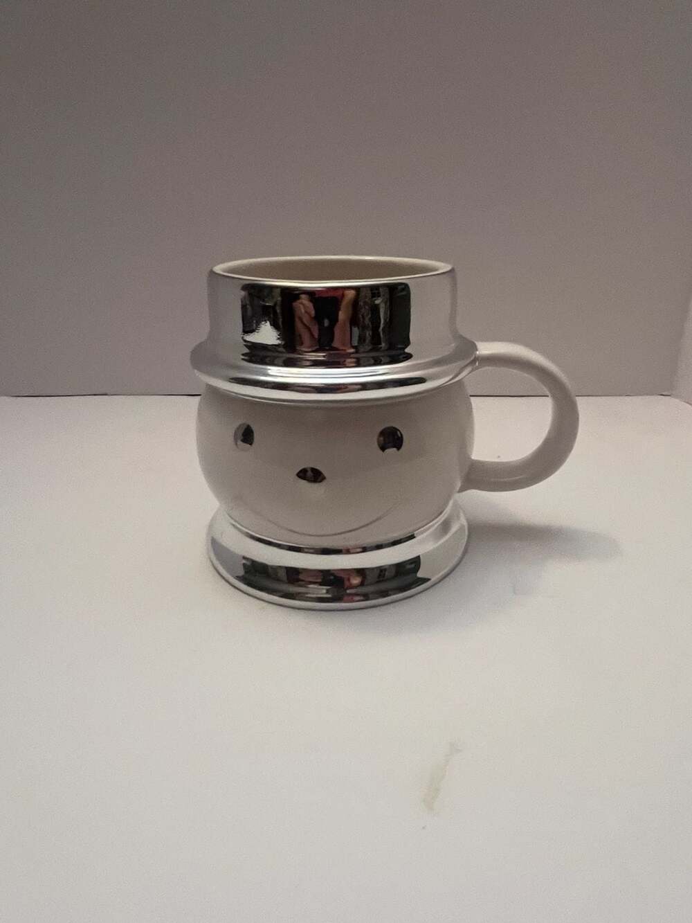 Harry Slatkin & Co. 2008 Silver White Winter Snowman Mug